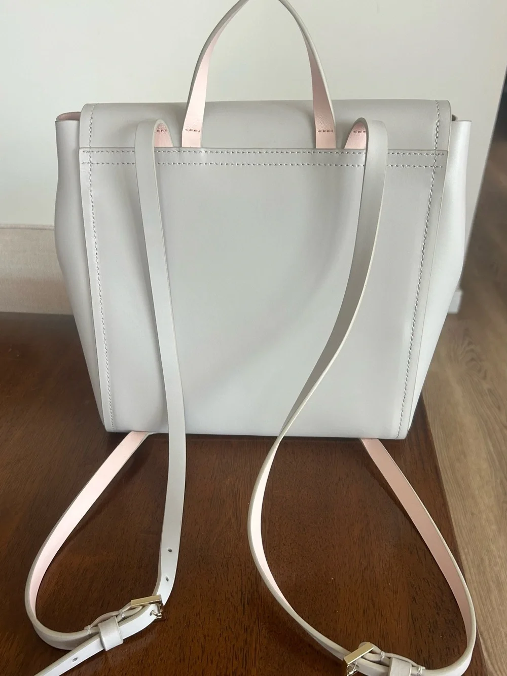 Kate Spade Somerville Light Grey Leather Backpack